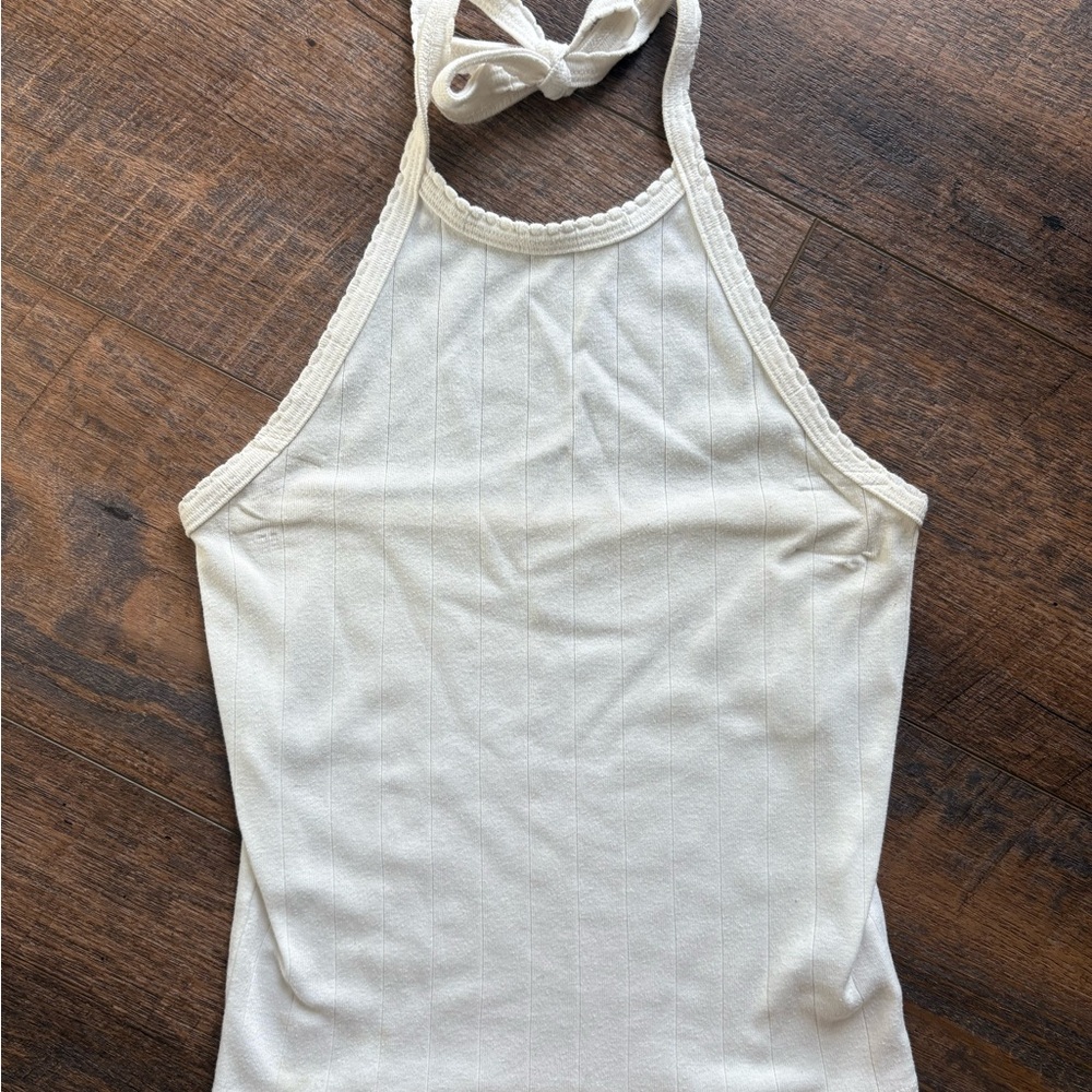 Elegant Cream Halter Top